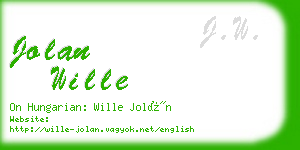 jolan wille business card